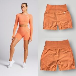 Gymshark Vital Seamless 2.0 Gym Workout Shorts Size XS Apricot Orange Marl EUC